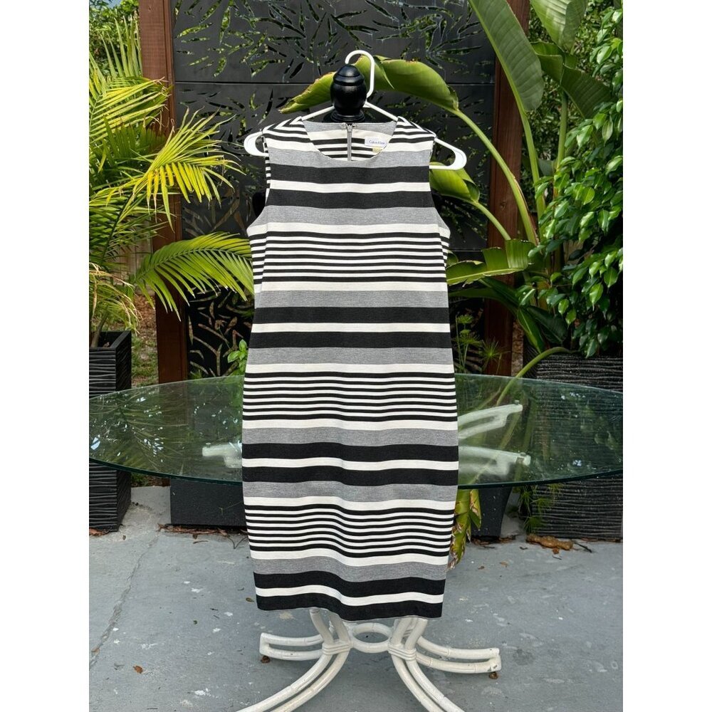 Calvin Klein Women's Striped Sleeveless Dress Size 8‎